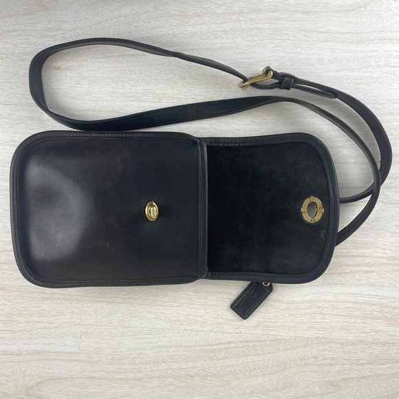 Vintage COACH Side Pack 9978 Crossbody Bag Black‎ Leather Turn Lock Costa Rica - Picture 8 of 10